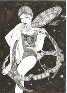 drawing giga monochrome destruction planet star_trek stars space_station deep_space_nine enterprise ncc-1701