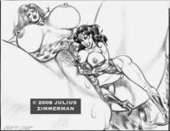 breasts drawing giantess pussy monochrome giganta shrunken_woman julius_zimmerman wonder_woman leopard_print dc_comics
