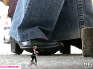 blonde shrunken_woman undersole casual heeled_shoes