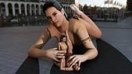 giantess nude sex unknown_artist lesbians shrunken_woman looking_at_viewer digital_render