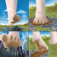 drawing crush city color destruction barefoot giantess_feet
