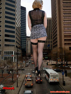 giantess collage city mega skirt high_heels traffic stockings bus vehicles mikeyg vehicle_crush elise behind_view