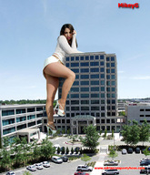 giantess collage city cars high_heels buildings nylons parking_lot mikeyg looking_at_viewer mini_skirt