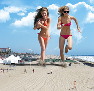 collage swimsuit beach multiple_giantesses barefoot wonderslug running shrunken_people sand football nathalia_ramos annalynne_mccord