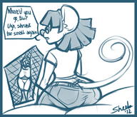 drawing giantess furry butt mouse kangaroo shrunken_woman pencil_drawing sheela blu ginger_(dod)