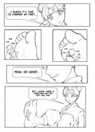 drawing giantess monochrome barefoot soles domination insole in_shoe tenten shrunken_men entrapment under_foot smushedboy tentens_insole naruto_(series)