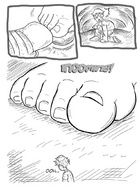 drawing comic monochrome domination in_shoe story shrunken_men worship entrapment giantesses captured between_toes