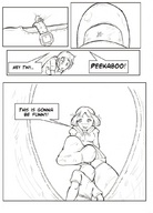 drawing giantess comic monochrome domination in_shoe story shrunken_men running cruel between_toes under_foot point_of_view
