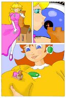 breasts drawing giantess chief giga mega blonde comic color blue_eyes mario princess_peach huge_breasts brunette multiple_sizes lips gloves dress crown giantesses earrings princess_daisy sitting_on_building on_breasts cupping_breast