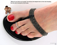 collage domination shrunken_men sandals captured pedicure chained toe_ring giantess_feet