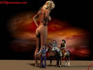 giantess nude handheld sunset horses guns defeated cowboys digital_render