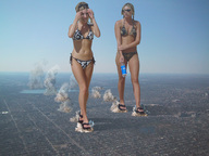 bikini collage giga city mega destruction sandals explosion giantesses