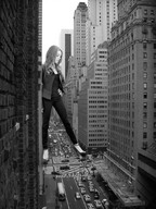 giantess collage city monochrome clothed high_heels looking_down streets vehicles tolik between_buildings mila_kunis