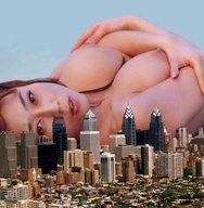 breasts giantess collage city mega asian
