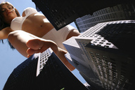 city mega barefoot skyscrapers foot_pov point_of_view from_below looking_at_viewer upward_view imminent_crush