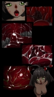 breasts drawing vore color tongue mouth saliva green_eyes cat_girl swallowed point_of_view