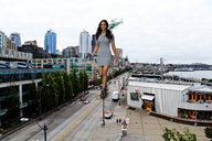 giantess collage city buildings helicopter brunette wonderslug walking highway crushed_car oceanfront jennifer_lawrence