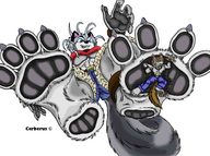 giantess feet furry wolf paws canine cerberus