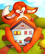 drawing gentle giantess nude furry color fox houses sheela