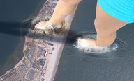 destruction ocean wonderslug foot_crush adrianna_daniels seashore pow