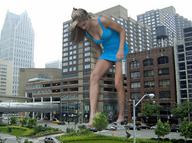 giantess collage city blonde barefoot cleavage buildings wonderslug vehicles under_foot adrianna adrianna_daniels looking_at_tiny car_crush
