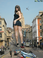 giantess collage city clothed high_heels helicopter brunette low_angle legs streets beregous looking_at_viewer crushed_car behind_view jaime_koeppe
