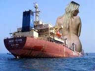 collage nude blonde sitting jr ships behind_view sinking
