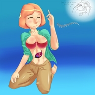 breasts drawing giantess vore clothed meg family_guy lois_griffin stomach_view meg_griffin