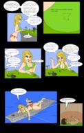 breasts drawing growth giantess crush blonde comic color cleavage slave lying_down ships screeeow aircraft_carrier between_breasts