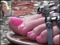 collage micro feet sandals unaware shrunken_woman pink_nails pedicure