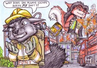 drawing giantess furry tail color destruction cerberus
