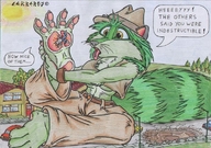 drawing crush furry color soles green_hair cerberus