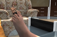 feet barefoot sitting shrunken_man digital_render