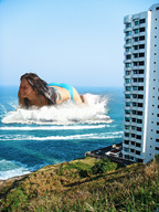 collage city mega swimsuit water ocean buildings brunette wonderslug teasing splash jennifer_lawrence