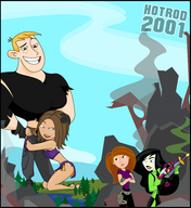 breasts drawing giantess mega blonde color destruction giant skirt water brunette gloves cheerleader muscles kim_possible shego cartoon growth_ray dark_skin disney top belt ripped_clothing ron_stoppable hotrod2001 bonnie_rockwaller