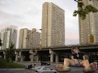giantess collage city sleeping clothed barefoot buildings people highway vehicles overpass mw2