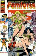 bikini breasts drawing growth giantess mega blonde comic black_hair color swimsuit handheld barefoot rampage angry tara street muscles giantesses comic_cover garganta femforce looking_at_tiny