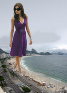 giantess crush clothed beach ocean high_heels sandals walking people highway under_foot hedin purple_dress