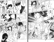 growth giantess manga monochrome clothed indoors ripped_clothing