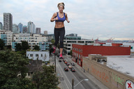 giantess collage city wonderslug streets sneakers jogging between_buildings gemma_atkinson crushed_car