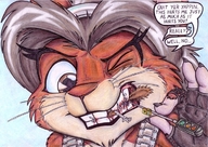 drawing vore furry color teeth blood gore cerberus panels