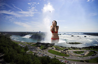 bikini giantess collage helicopter wonderslug vehicles clouds sky niagara_falls naomi_millbank_smith