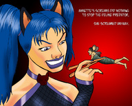 drawing nude vore size_difference color story shrunken_woman cat_girl chopsticks sushi mouse_girl