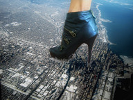 collage city destruction high_heels shoes skyscraper under_foot giantess_feet