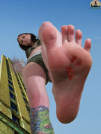 crush collage feet barefoot buildings soles low_angle looking_down shadester foot_pov tattoo point_of_view stuck_to_foot imminent_crush looking_at_tiny