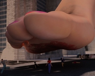 breasts giantess crush city barefoot blood shrunken_people vehicles jessi_and_vicky under_foot jessi tiny_mk chapter_7 digital_render