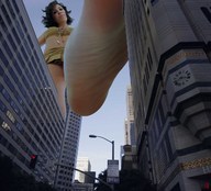 collage city soles jr giantess_katelyn looking_down skyscraper foot_pov point_of_view looking_at_viewer between_buildings