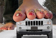 collage feet barefoot giantess_katelyn pedicure toe_ring giantess_feet jeep imminent_crush