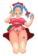 drawing panties upskirt color low_angle shrunken_men looking_down bulma point_of_view climbers