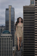 gentle giantess crush collage city high_heels brunette wonderslug dress streets vehicles kelly_brook